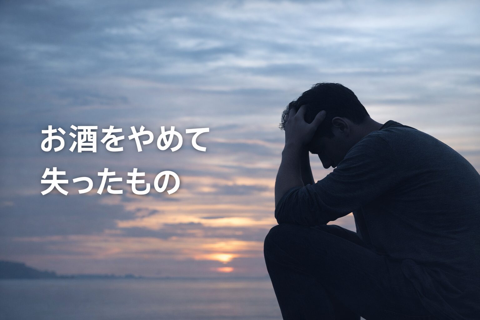 お酒をやめて失ったものについて考え込む男性の後ろ姿