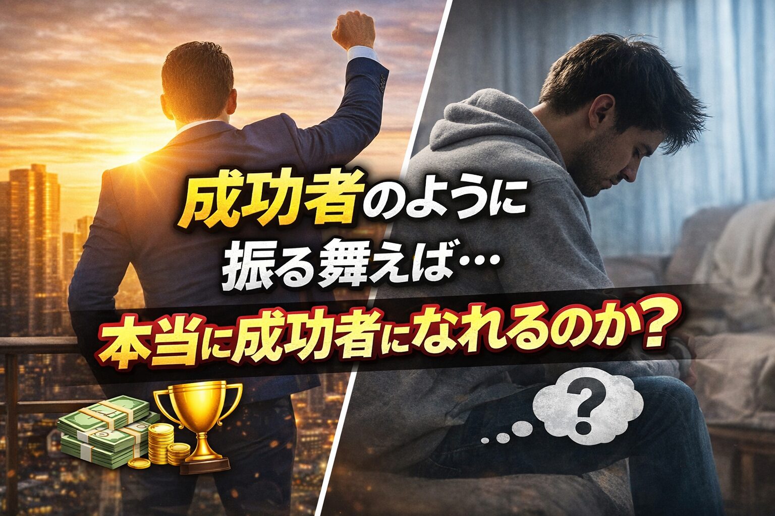 成功者のように振る舞うことで人生は変わるのかを考えるイメージ画像